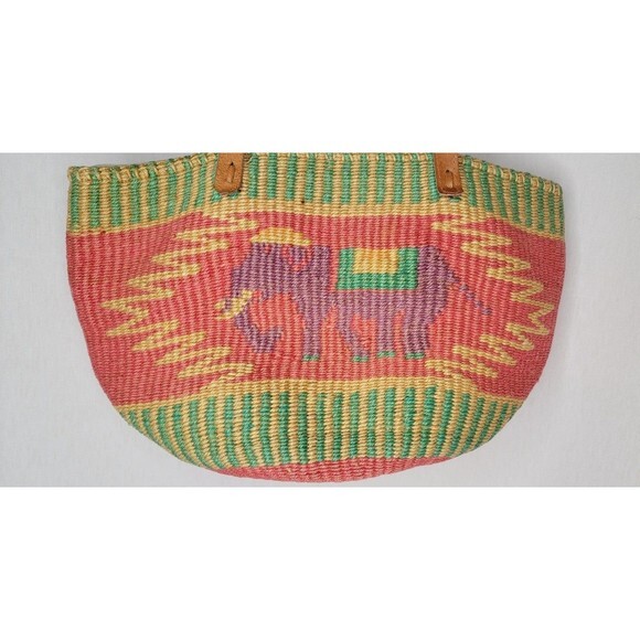 Elephant woven basket‎ purse - Picture 3 of 8